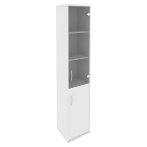 Дверь Шкаф RIVA высокий узкий правый(1 низкая дверь ЛДСП, 1 средняя дверь стекло)А.СУ-1.2П 404х365х198